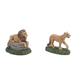 DEPARTMENT 56 6011454 Dicken's Zoological Garden's Lions, Set of 2