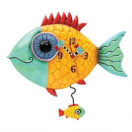 ALLEN DESIGN COLLECTION P8056 Fishy Wide Eyed Clock
