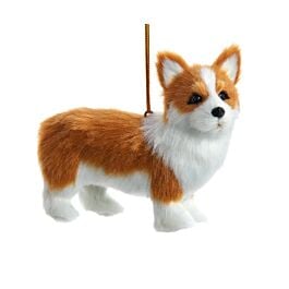 KURT ADLER F2242CO Furry Corgi Dog