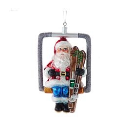 KURT ADLER NB1864 Noble Gems Santa Ski Lift Ornament