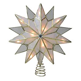 KURT ADLER UL3141 Capiz Double Tip Star With Center Gem Treetop