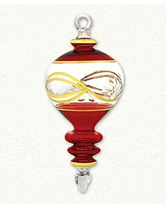 Gold Etched Christmas Red Heart with Rings