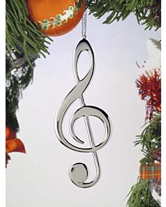 5" Silver Treble Clef Hanging Ornament