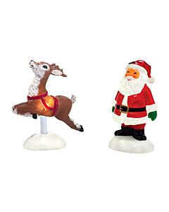 Lit Santa Yard Décor, Set of 2