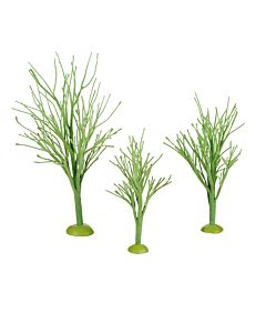 Green Bare Branch Trees, Set of 3