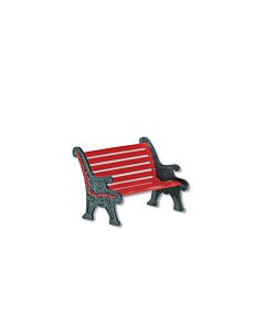 Village Red Wrought Iron Park Bench