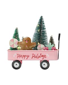 Lighted Happy Holidays Cart