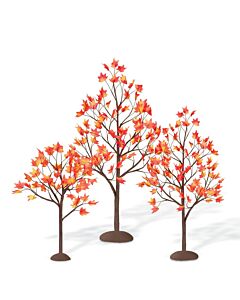 Village Autumn Maple Trees - Set of 3