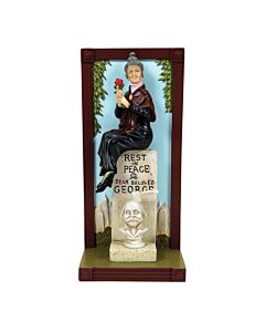 Exquisitely eerie figure depicting 'George's Widow,' faithfully recreated from Disney's Haunted Mansion stretching portrait—featuring the mysterious widow poised above her husband's tombstone, blending elegant style with delightfully macabre detail.