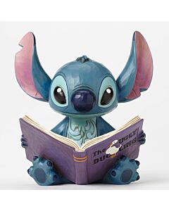 A playful rendition of Stitch joyfully embracing newfound family members from The Ugly Duckling, set against a vibrant, storybook-inspired backdrop. Designed with Jim Shore’s signature rich colors and whimsical style, this collectible radiates charm and h
