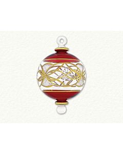 Gold Etched Christmas Red Fancy Ball