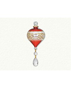 Small- Size Red Christmas Inverted Triangle w/ Gold Etching