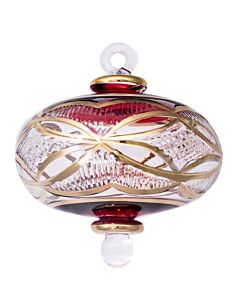 Mid-Size Ornament Gold & Red Sphere
