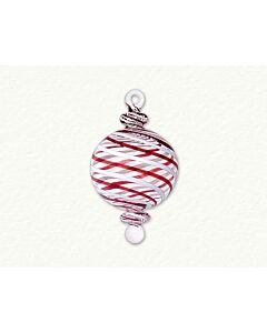 Mid- Size Clear Ball w/ Red & White Stripes