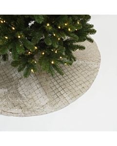 Platinum Glitter Lattice Tree Skirt, 60"