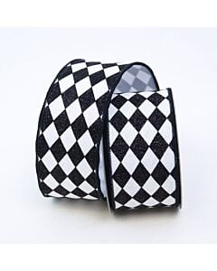 Black and White Jester Diamond, 2.5"