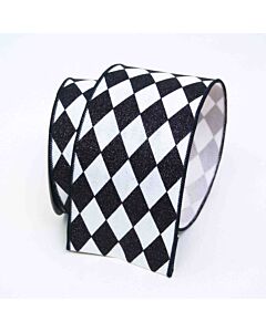 Black &  White Jester Diamond, 4"