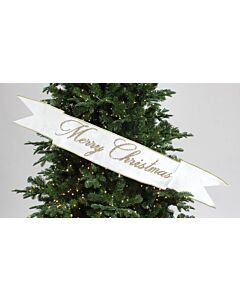 White Merry Christmas Banner, 3 Foot