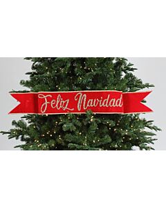 Red Feliz Navidad Banner, 3 Foot