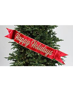 Red Happy Holiday Banner, 4 Foot