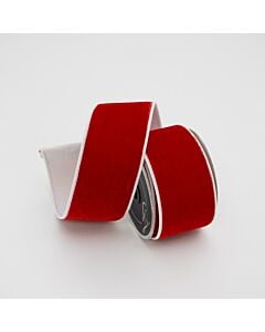 Red and White Two-Tone Velvet, 2.5"