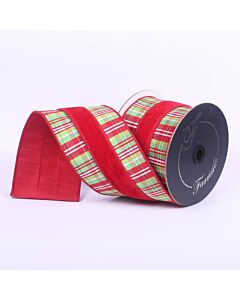 Lime, Red, and White Plaid Plush