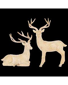 Carved Deer, Set of 2