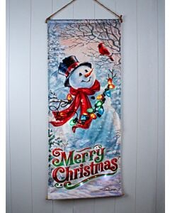 Lighted Vintage Snowman Banner