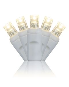 100 Clear Icicle Lights White Wire - LED