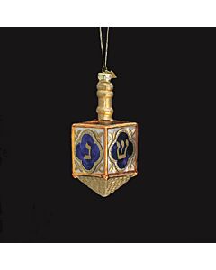 Jewish Dreidel Glass Ornament