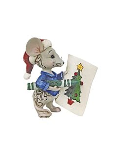 Whimsical mouse holds a big crayon, creating a colorful miniature masterpiece on a tiny canvas. Crayola by Jim Shore figurine with carved folk‑art details for cheerful seasonal displays.