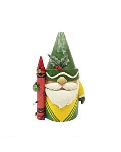 Meet the vibrant gnome charmer wrapped in Crayola's joyful palette, complete with a holly-capped hat and towering crayon staff. This colorful collectible brings the festive spirit of art and holiday whimsy to any collection.