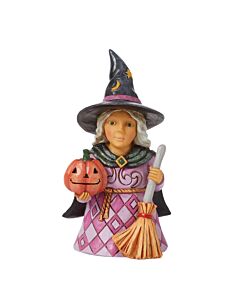 Mini Witch Holding Pumpkin