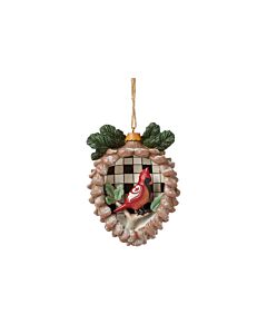 Pinecone Cardinal Scene Ornament