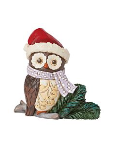 Mini Owl w/ Santa Hat