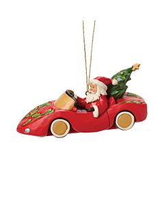Santa Riding In Sports Car
