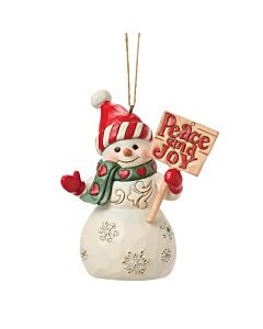 Snowman w/ Peace & Joy Sign