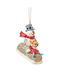 Frosty and Karen in Log Sled