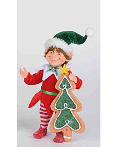 Green Polka Dot Gingerbread Boy Elf