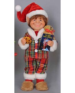 Traditional Elf with Book and Cookie