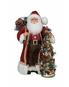Lighted Woodland Pine Santa