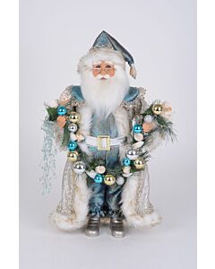 Lighted Coastal Swag Santa