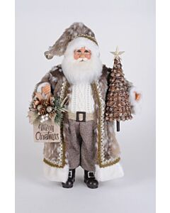 Lighted Natural Fawn Santa