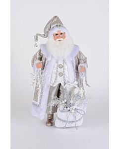 Lighted White Christmas Santa