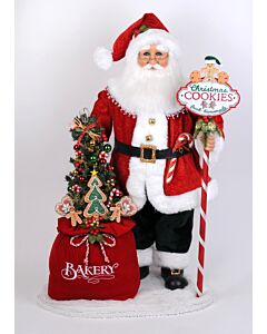Lighted Mr. Claus Bakery Santa