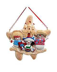 Snowman Beach Family of 3