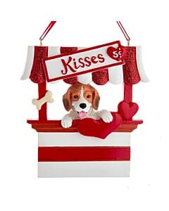Beagle in Kissing Booth Ornament