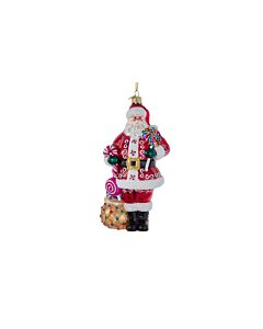 Bellissimo Elegant Glass Santa with Candy