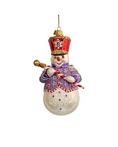Bellissimo Elegant Glass Band Leader Snowman Ornament