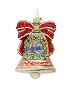 Bellissimo Elegant Glass Bell with Scenery Ornament